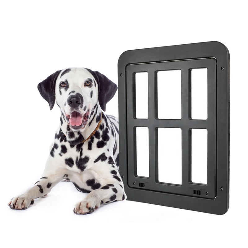 Pet Screen Door Dog and Cat Flap Door for Screen Door In Out 2-Way Locking Pets Doors - Image 1