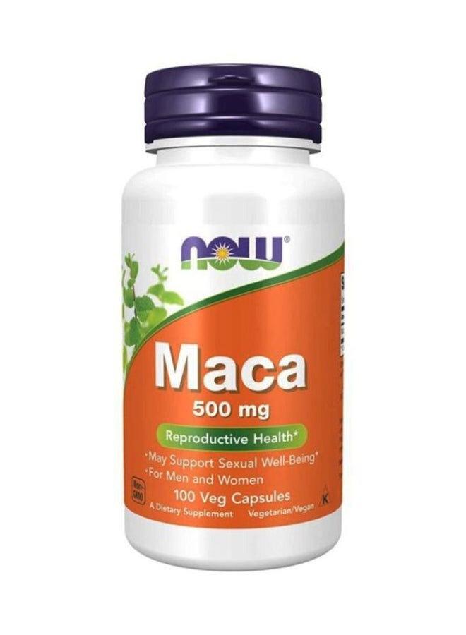ناو NOW Maca 500mg 100 Veg Capsules — Natural Energy & Hormonal Balance Support - Image 1