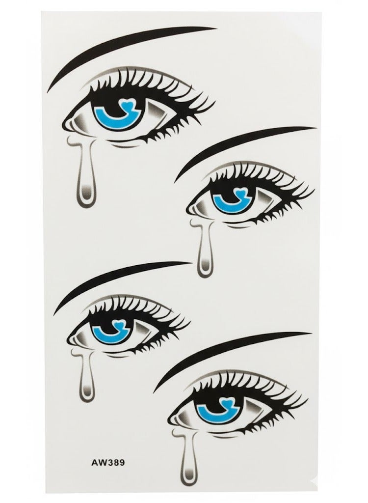 تاتؤ مؤقت، دموع زرقاء ملونة - Image 1