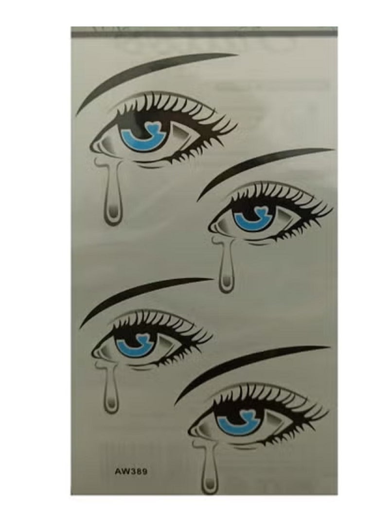 تاتؤ مؤقت، دموع زرقاء ملونة - Image 2