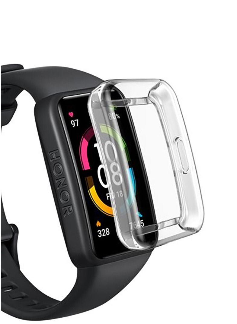 ماركة غير محددة جراب حماية مدمج باسكرين لحماية شاشة ساعة ذكية هواوي باند 6 - شفاف Huawei Band 6 