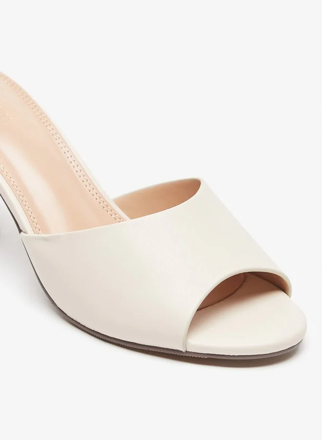 Celeste Women's Solid Slip-On Sandals with Stiletto Heels