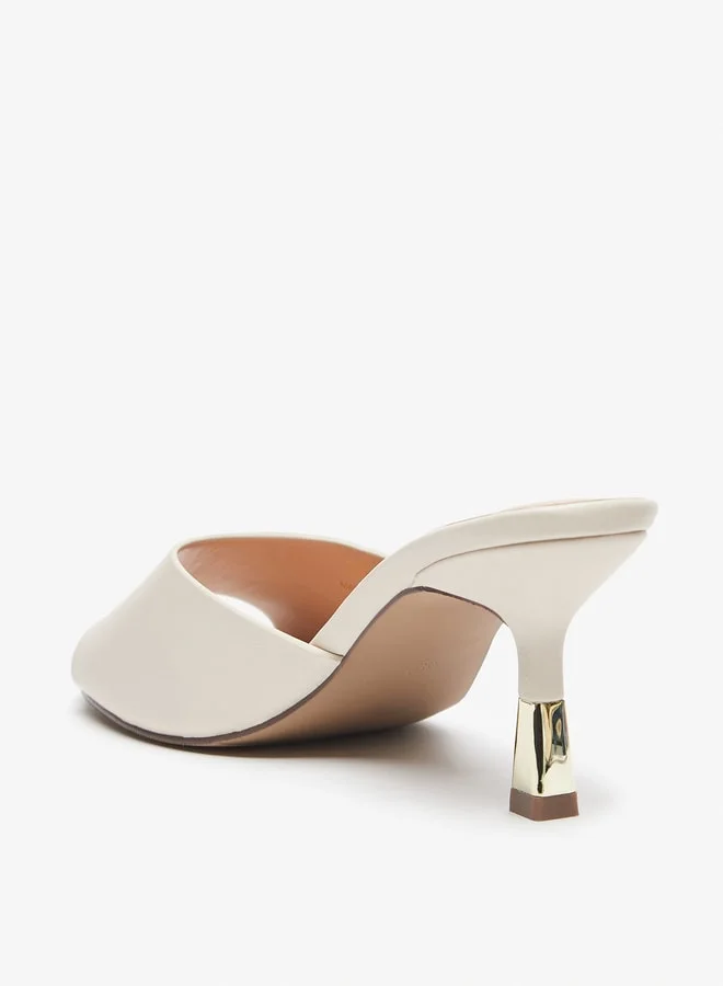 Celeste Women's Solid Slip-On Sandals with Stiletto Heels