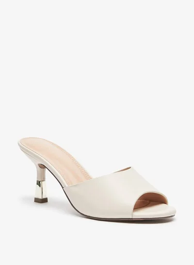 Celeste Women's Solid Slip-On Sandals with Stiletto Heels