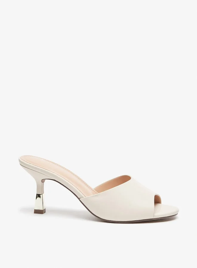 Celeste Women's Solid Slip-On Sandals with Stiletto Heels