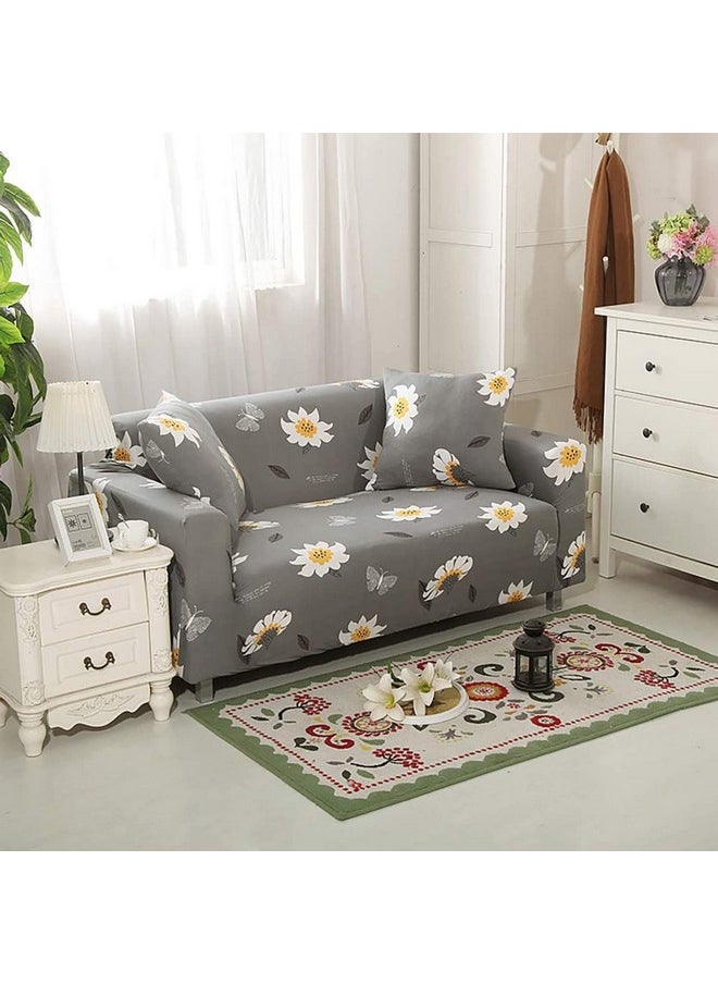 HOUSE OF QUIRK House of Quirk Universal Triple Seater Sofa Cover Big Elasticity Cover for Couch Flexible Stretch Sofa Slipcover (Grey Jasmin, 185-230cm)  - Image 2