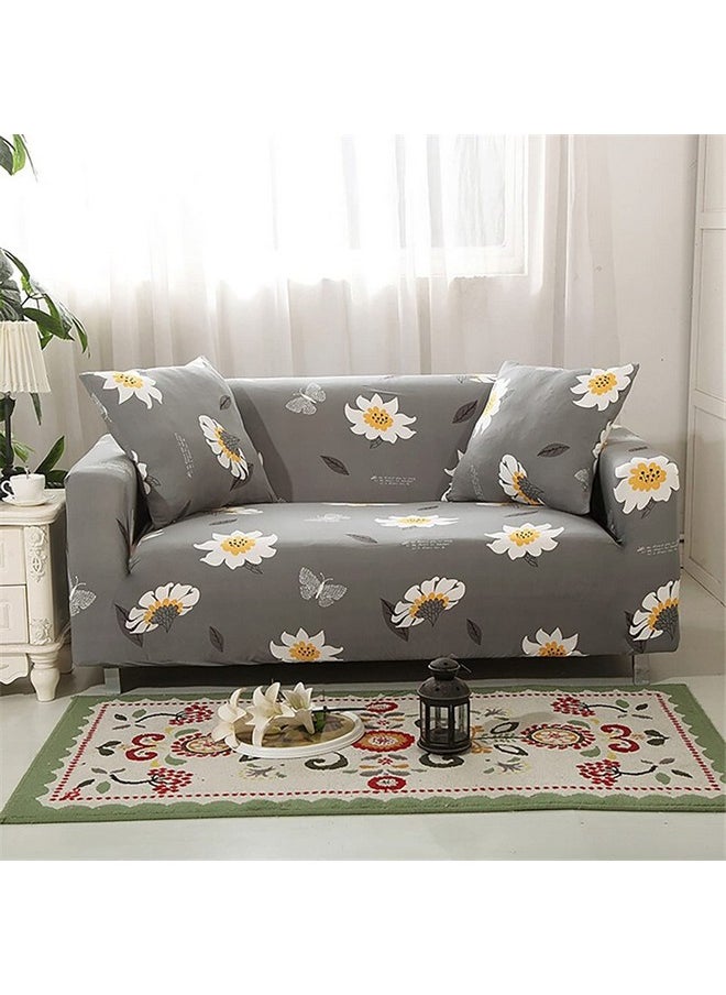 HOUSE OF QUIRK House of Quirk Universal Triple Seater Sofa Cover Big Elasticity Cover for Couch Flexible Stretch Sofa Slipcover (Grey Jasmin, 185-230cm)  - Image 1