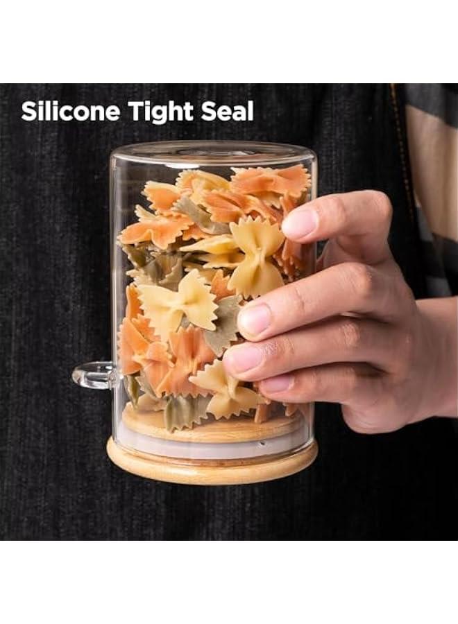 HOOKOR Glass Jars with Airtight Lid and Spoon, Overnight Oats Containers with Bamboo Lids, Glass Food Storage Canisters Yogurt Containers for Coffee Beans, Tea, Nuts, Candy (2 pack) - Image 5