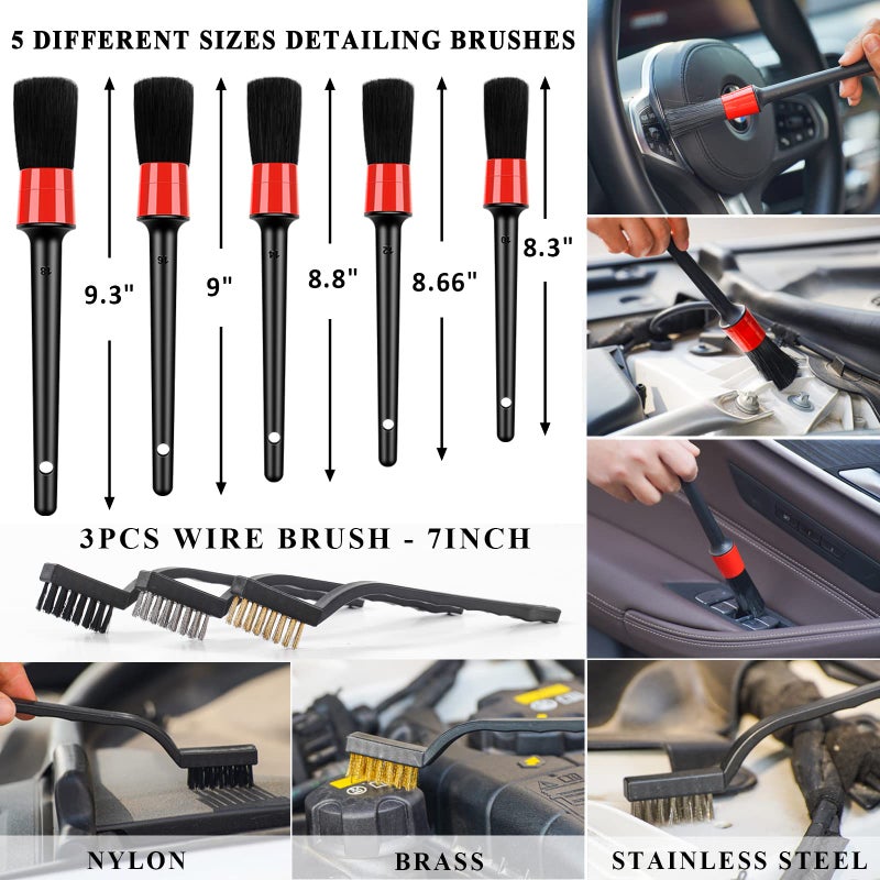 AUTODECO 35Pcs Car Wash Detailing Kit Cleaning Kits with Foam Gun Sprayer Collapsible Bucket Brush Large Wash Mitt Towels Complete Interior Exterior Car Washing Supply Set Black - Image 5