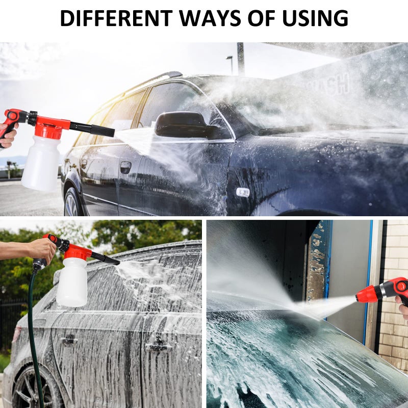 AUTODECO 35Pcs Car Wash Detailing Kit Cleaning Kits with Foam Gun Sprayer Collapsible Bucket Brush Large Wash Mitt Towels Complete Interior Exterior Car Washing Supply Set Black - Image 2