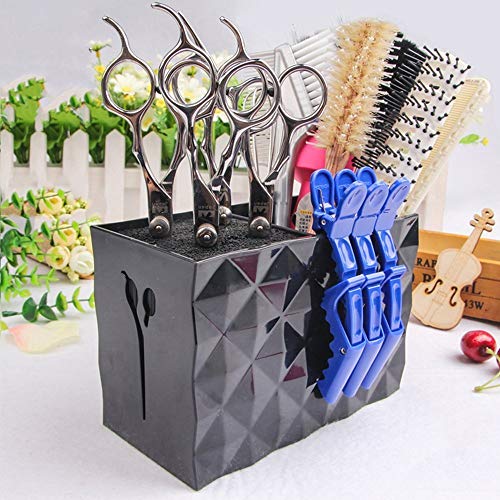 JIAKAI Professional Salon Scissors Box for Stylist Scissors Rack Holder Case. Hairdressing Combs Clips Storage Box (Black) - Image 3