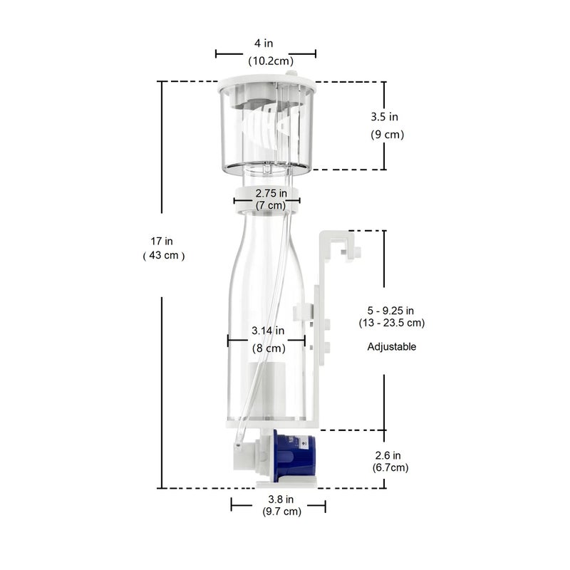 IOAOI Protein Skimmers for Saltwater Aquariums, Hang On Protein Skimmer for Fish Tanks up to 80 Gallons, DC Pinwheel Pump with Controller, Not for Rimmed Tank - Image 2