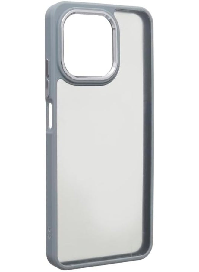 غطاء خلفي بلاستيكي وسيليكون لهاتف Realme C53/Note50 - رمادي - Image 2