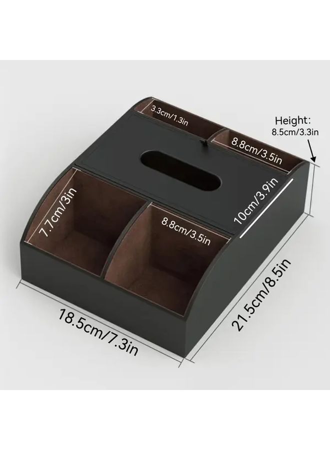 Black Car Armrest Storage Box Multi Functional Cup Holder Center Console Organizer - Image 2
