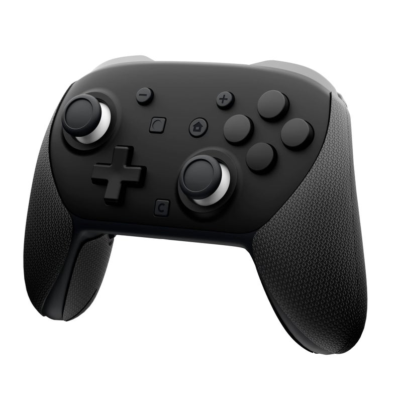 playvital for Nintendo Switch 2 Pro Controller Grip - Anti-Slip PU Grip Skin with Silicone Back Button Cover for Switch 2 Pro Controller Accessories, Sweat-Absorbent - Hexagonal Textured Black - Image 1