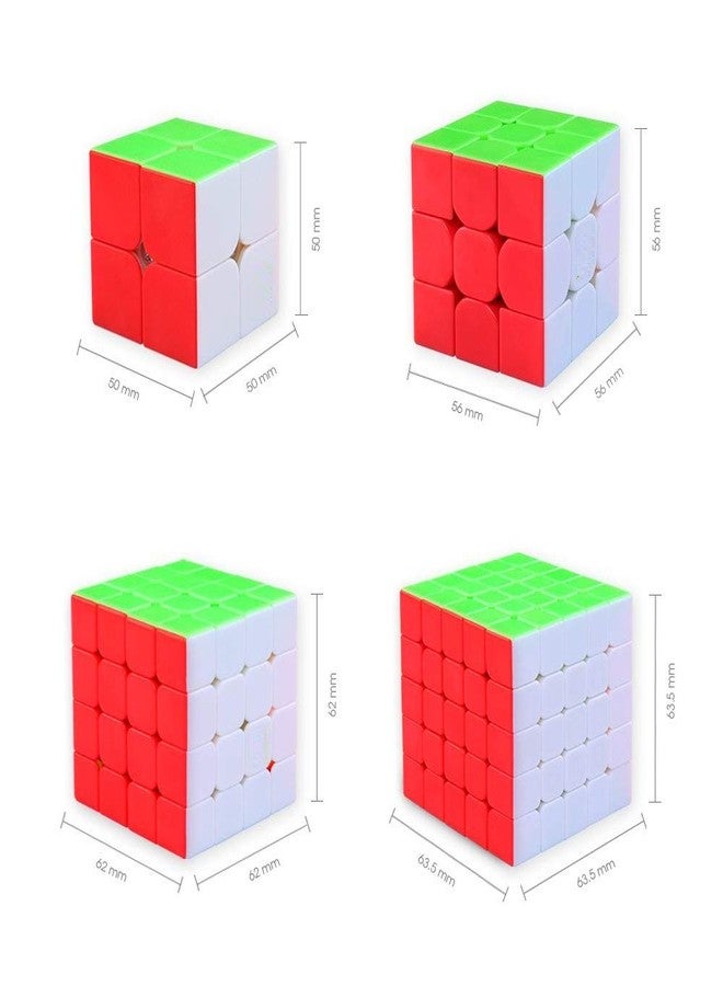 اسمبل مجموعة مكعبات 2x2 و 3x3 و 4x4 و 5x5 بدون ملصقات، لعبة ألغاز ذهنية للأطفال والكبار (عبوة من 4 مكعبات) - Image 3