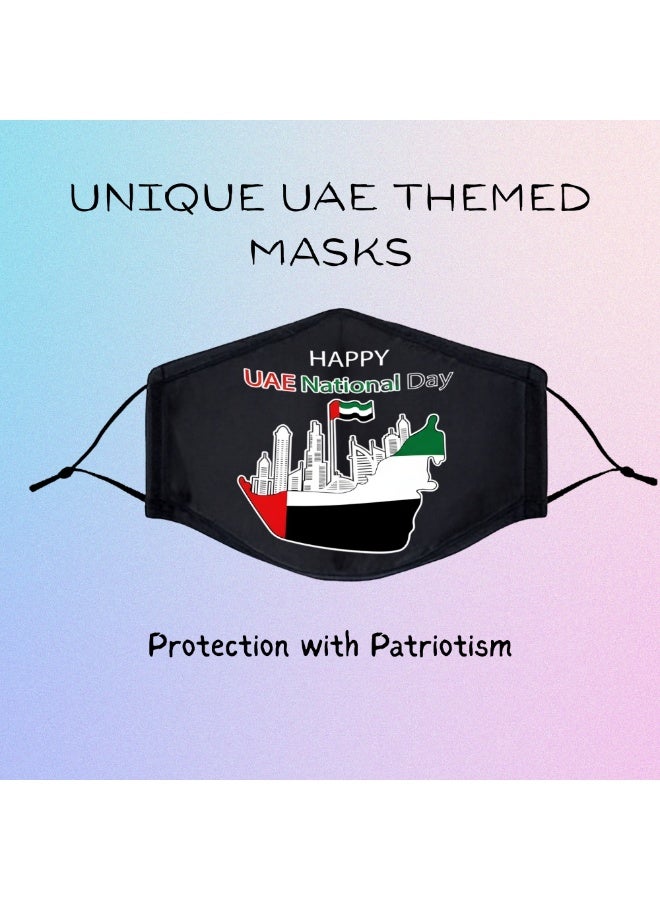 برينت شوب فور مي كمامات وجه مصنوعة يدويًا لليوم الوطني لدولة الإمارات العربية المتحدة للبالغين، صنع في دبي - الإمارات العربية المتحدة - Image 5