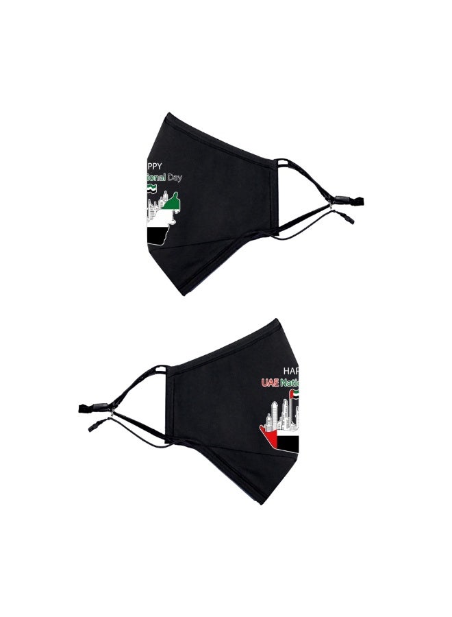 برينت شوب فور مي كمامات وجه مصنوعة يدويًا لليوم الوطني لدولة الإمارات العربية المتحدة للبالغين، صنع في دبي - الإمارات العربية المتحدة - Image 2