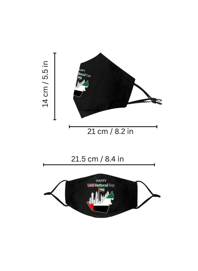 برينت شوب فور مي كمامات وجه مصنوعة يدويًا لليوم الوطني لدولة الإمارات العربية المتحدة للبالغين، صنع في دبي - الإمارات العربية المتحدة - Image 3
