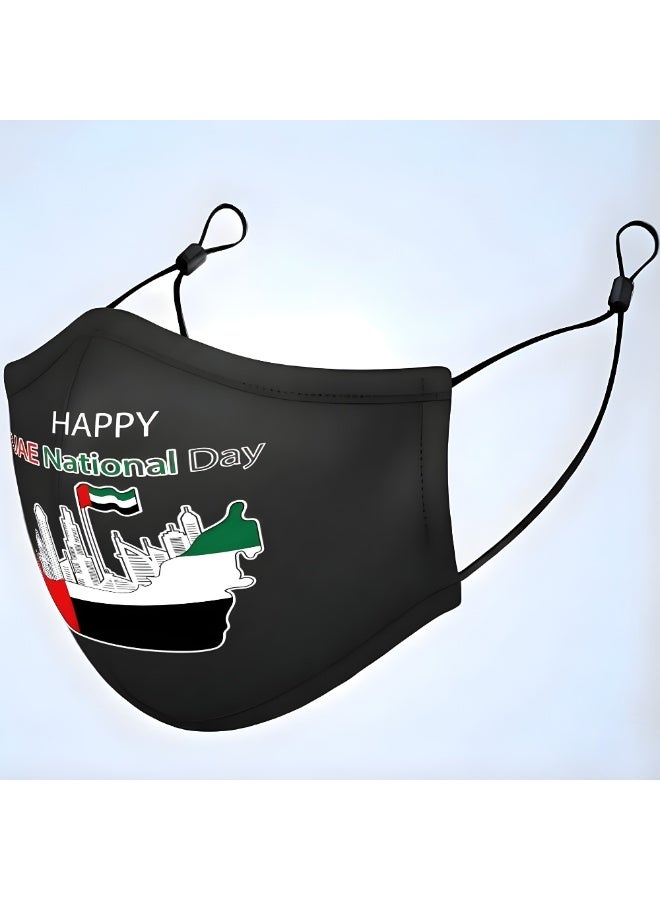 برينت شوب فور مي كمامات وجه مصنوعة يدويًا لليوم الوطني لدولة الإمارات العربية المتحدة للبالغين، صنع في دبي - الإمارات العربية المتحدة - Image 4