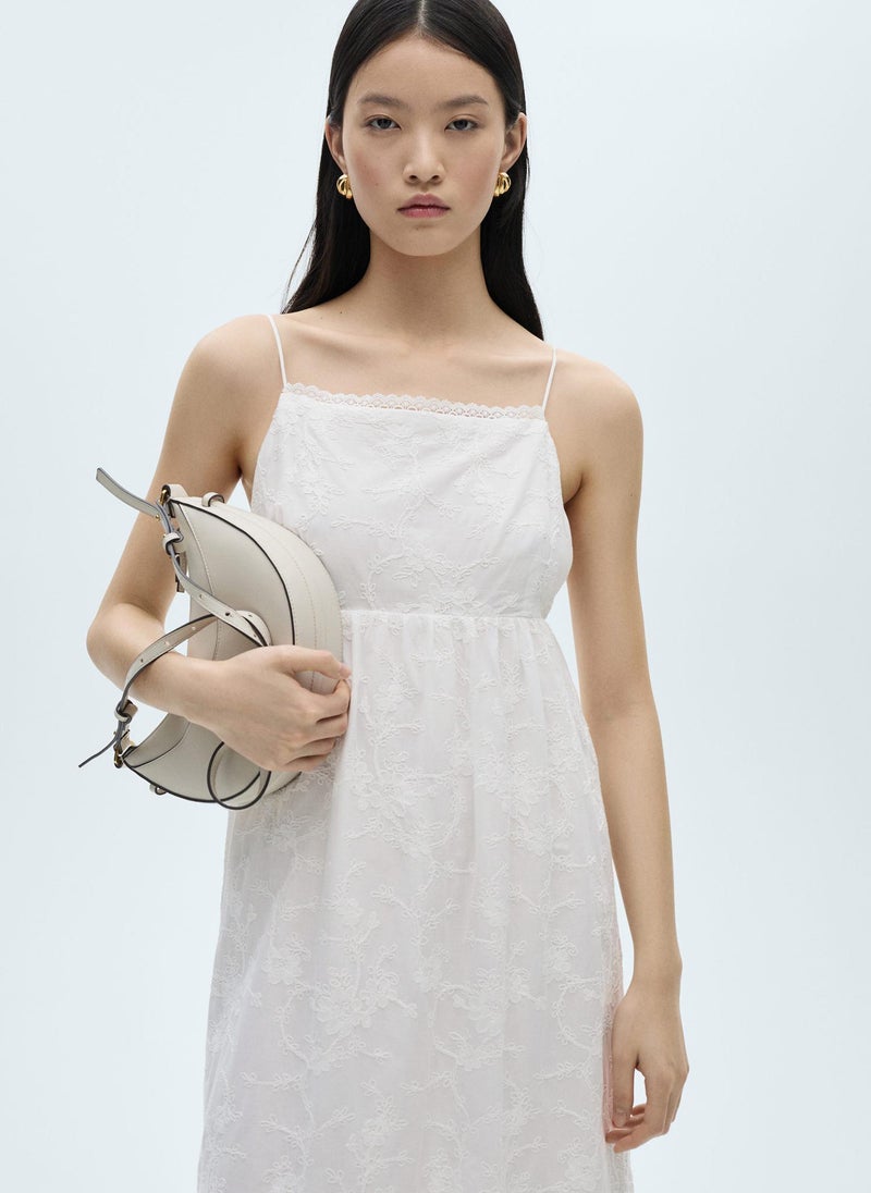 MANGO Lace Trim Midi Dress  - Image 2