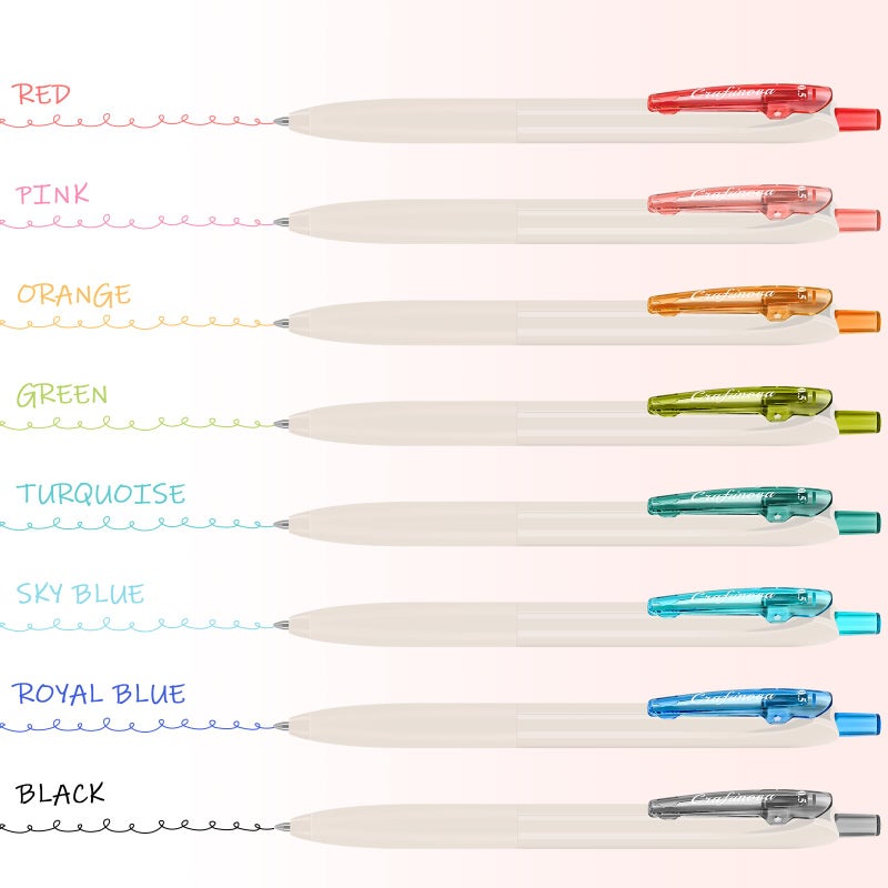 craftinova Colored Gel Ink Pens 0.5mm 8 Colors Retractable Quick Dry Colorful Ink Pen Fine Point Smooth Writing, Comfort Grip for Office School Drawing Journaling and Note Taking - Image 5