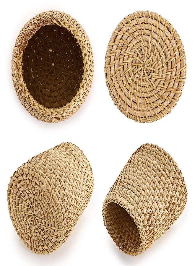BTSKY Rattan Pen Cup, Handmade Desk Pencil Holders Makeup Brush Holder Multi-Functional Woven Basket Office&Home Desktop Organizer(Cone) - Image 3