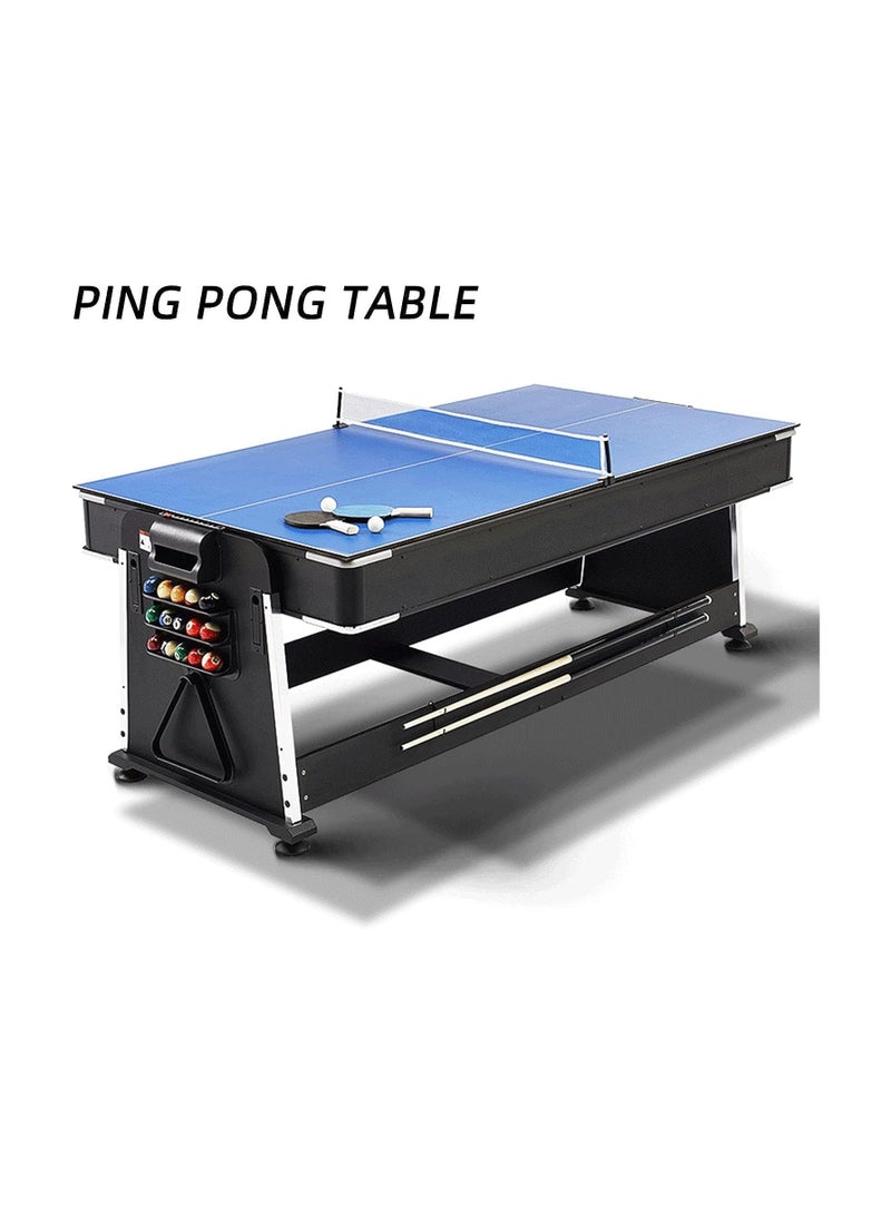 Cool Baby 3-in-1 Multi Game Table 7FT – Convertible Pool Table, Table Tennis & Air Hockey – Heavy-Duty Engineered Wood Home Entertainment Game Table – Blue - Image 3