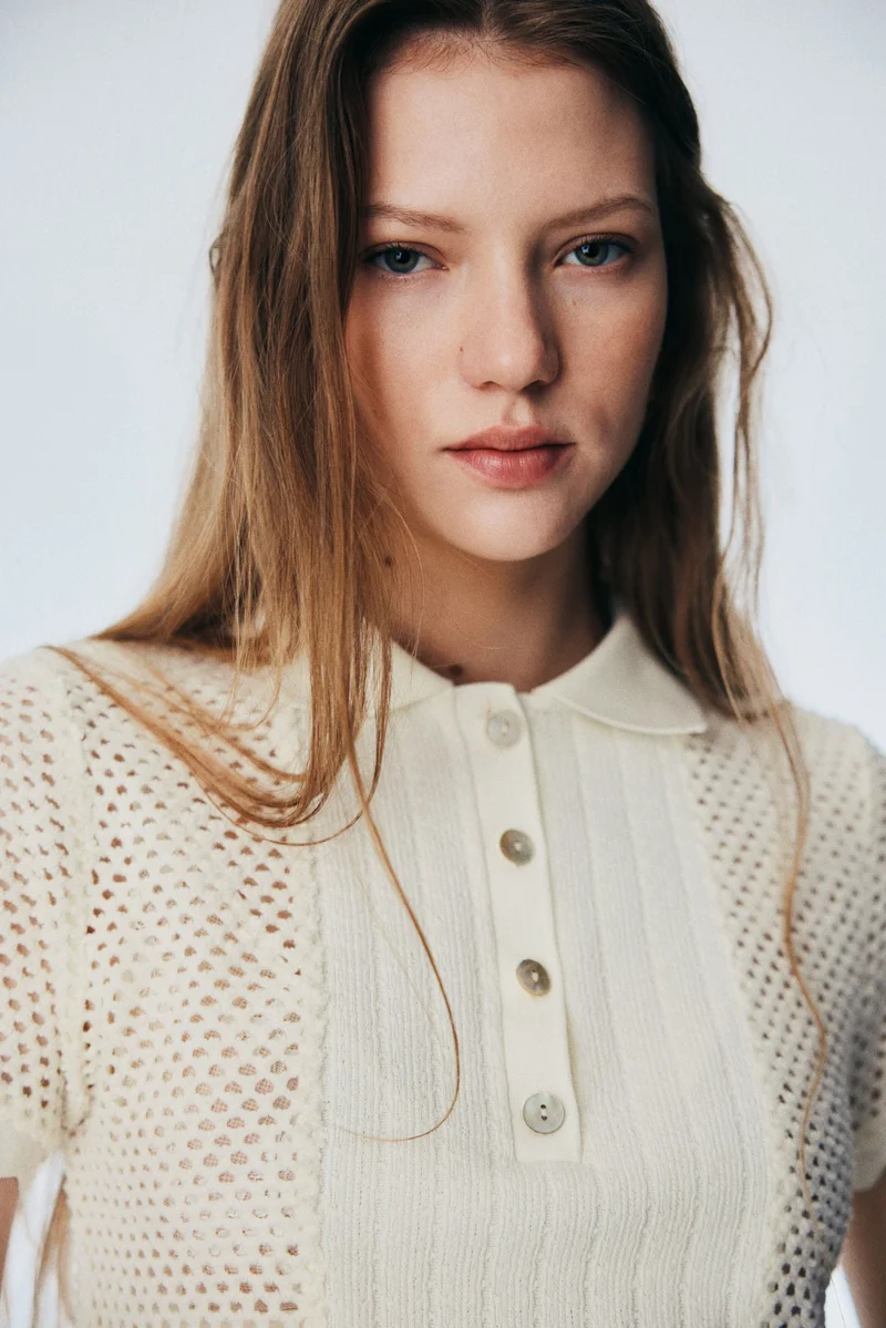 H&M Hole-knit polo shirt