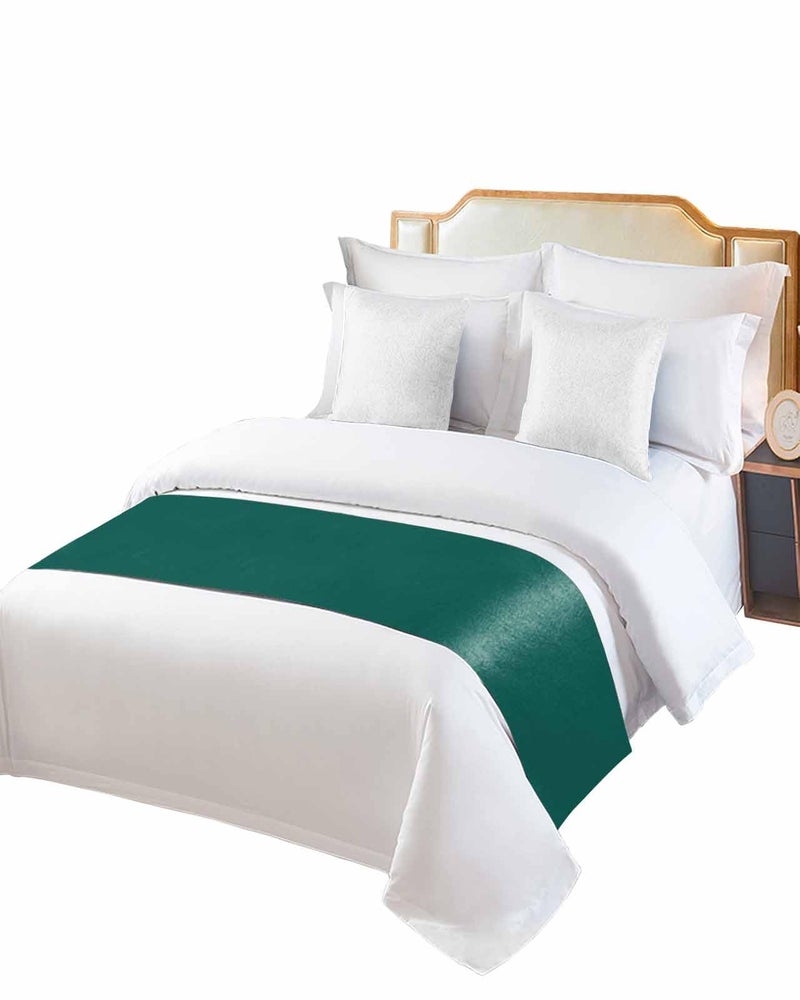 Dark Green Bed Runner 83x20 Inch Queen Size Decorative Throw for Foot of Bed Sofa Scarf Protector - Image 3