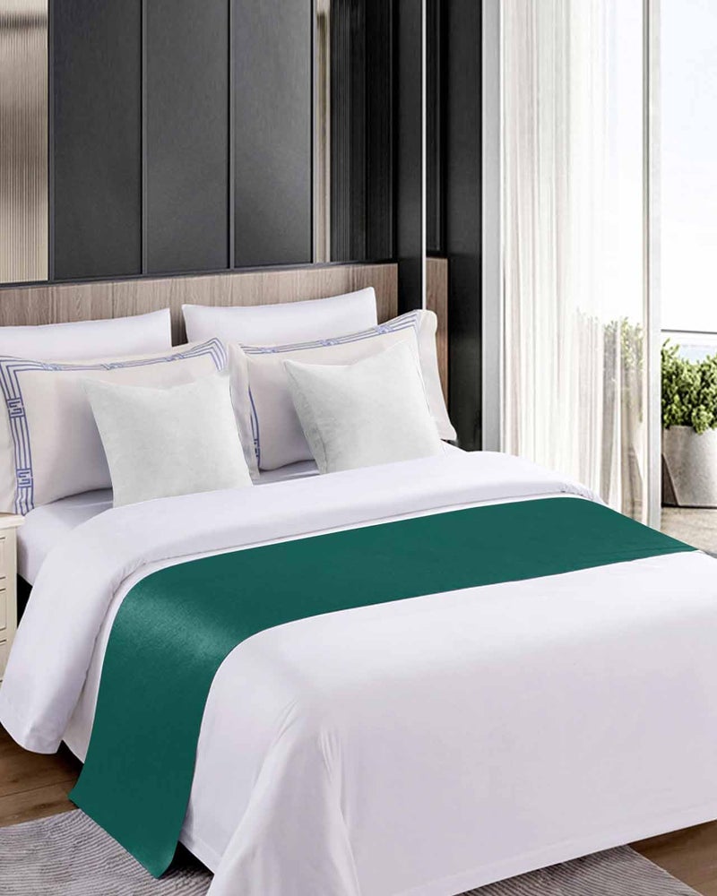Dark Green Bed Runner 83x20 Inch Queen Size Decorative Throw for Foot of Bed Sofa Scarf Protector - Image 5