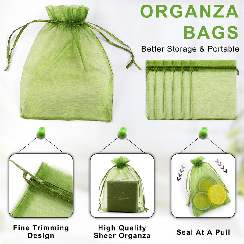 Anznku 50 Pack Organza Bags 4 X 6 Inch Premium Sheer Drawstring Small Mesh Bag For Candy Jewelry Party Wedding Christmas Favor Gift Bag (Green) - Image 5