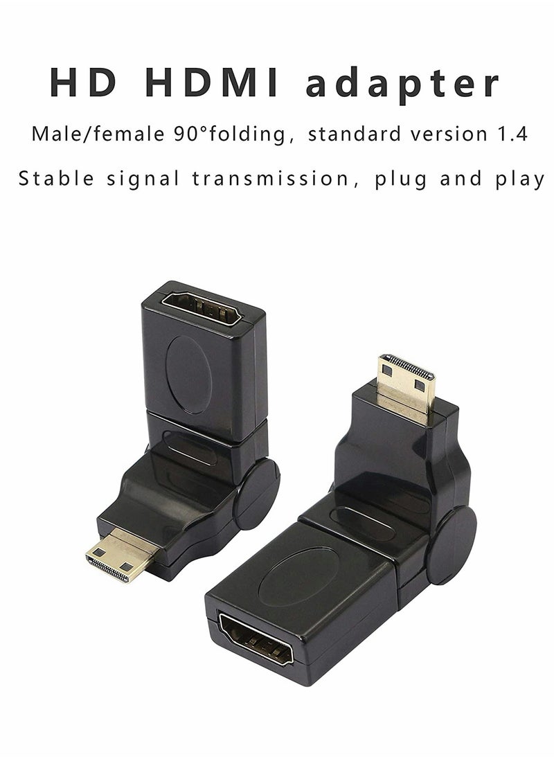 ماركة غير محددة محول HDMI ، محول صغير من HDMI إلى HDMI ، دوران 90-360 درجة ، محول HDMI صغير ذكر إلى أنثى HDMI مطلي بالذهب ثلاثي الأبعاد 2K ، للكاميرا وكاميرا الفيديو  - Image 4