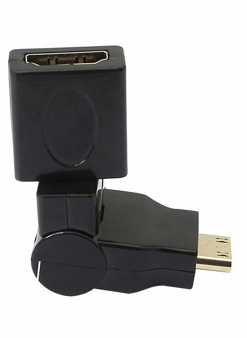 ماركة غير محددة محول HDMI ، محول صغير من HDMI إلى HDMI ، دوران 90-360 درجة ، محول HDMI صغير ذكر إلى أنثى HDMI مطلي بالذهب ثلاثي الأبعاد 2K ، للكاميرا وكاميرا الفيديو  - Image 3