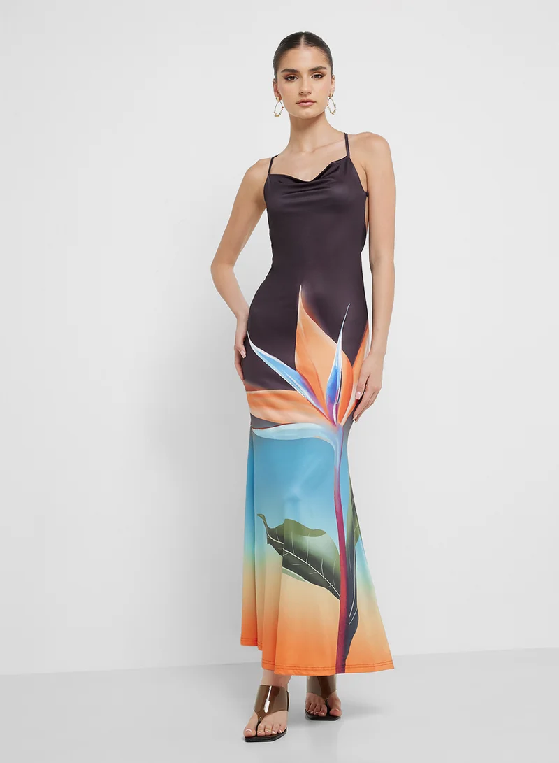 Ginger Floral Print Maxi Dress