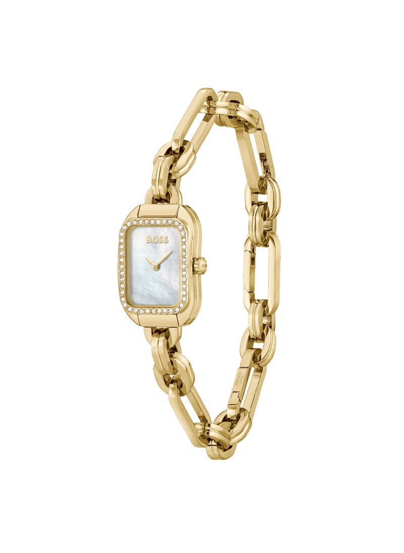 HUGO BOSS HUGO BOSS WATCH RECTANGLE ANALOG WOMEN'S WHITE MOTHER OF PEARL CASE WATCH - 1502740  - Image 1