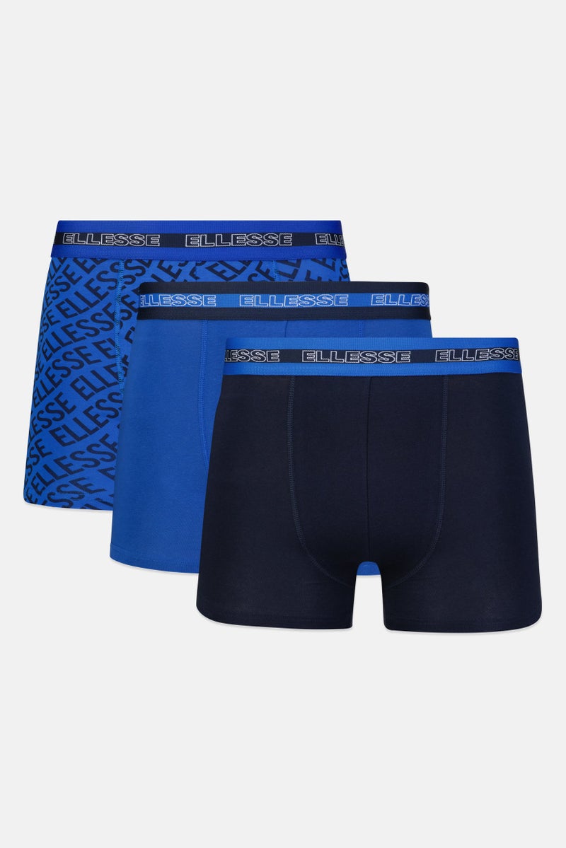 Ellesse Men 3 Pieces Brand Logo Trunks, Multicolor - Image 1