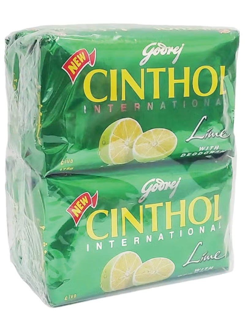 Godrej - Bath Soap Lime With Deodorant Pack of 4 Pieces 175 g For Each - Image 1