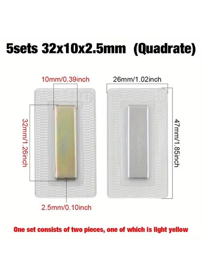 5 Pack PVC Invisible Magnetic Snaps Round Square 32x10x2 5mm Waterproof Iron Magnets - Image 1
