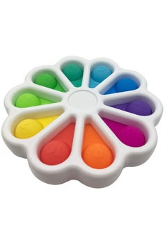 Flower Fidget Toys, Push Pop Simple Dimple Fidget Toy with Digital Learning Function, Early Educational Sensory Fidget Toy for Children Men Women