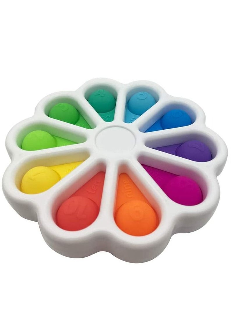 LEDIN - Flower Fidget Toys, Push Pop Simple Dimple Fidget Toy with Digital Learning Function, Early Educational Sensory Fidget Toy for Children Men Women - Image 1