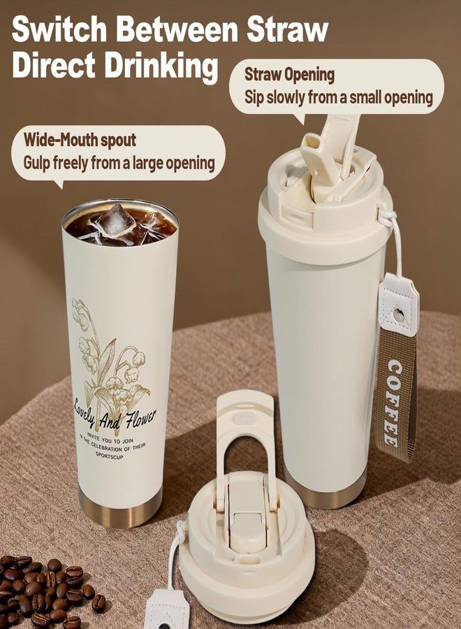 DITOSH Insulated Coffee Tumbler 530ml Travel Coffee Mug 316 Stainless Steel Dual Drink Openings Leakproof Lid Reusable Insulated Coffee Mug Hot and Cold Ideal Travel Mug for Coffee Lover Daily - Image 4
