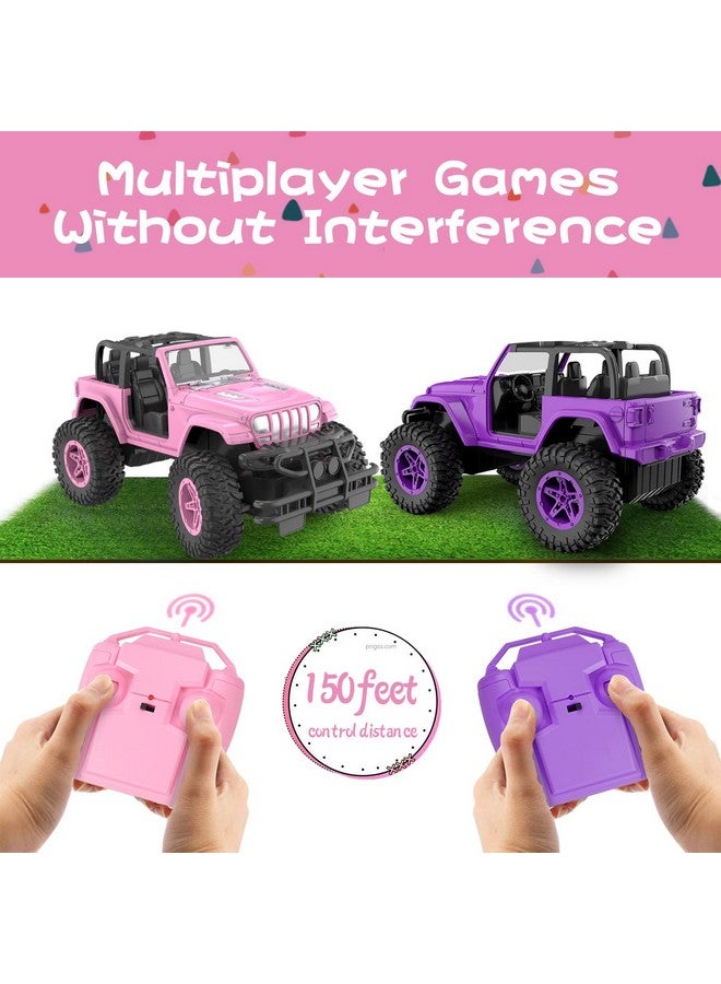 NQD Rc Cars 116 Scale Pink Remote Control Car 80 Min Playtime 2.4Ghz Off Road Rc Trucks Jeep Cars For Toddlers Toys Gift 3+ Year Old Girls - Image 3