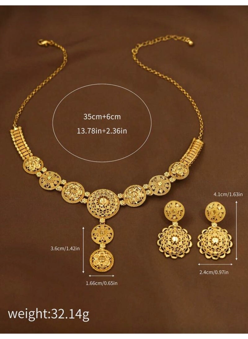 GOLDMAX 18k Gold Plated Necklace & Earrings Jewelry Set For Women - Image 4
