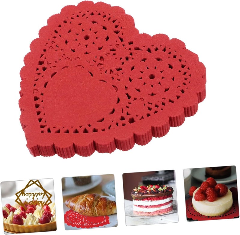 Simple multifunctional build 100pcs Valentine's Day Heart Shaped Cake Oil Blotting Paper Pads Hollow for and Desserts for Weddings and Celebrations Carefully selected material - Image 3