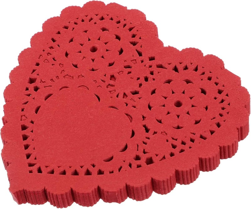 Simple multifunctional build 100pcs Valentine's Day Heart Shaped Cake Oil Blotting Paper Pads Hollow for and Desserts for Weddings and Celebrations Carefully selected material - Image 1