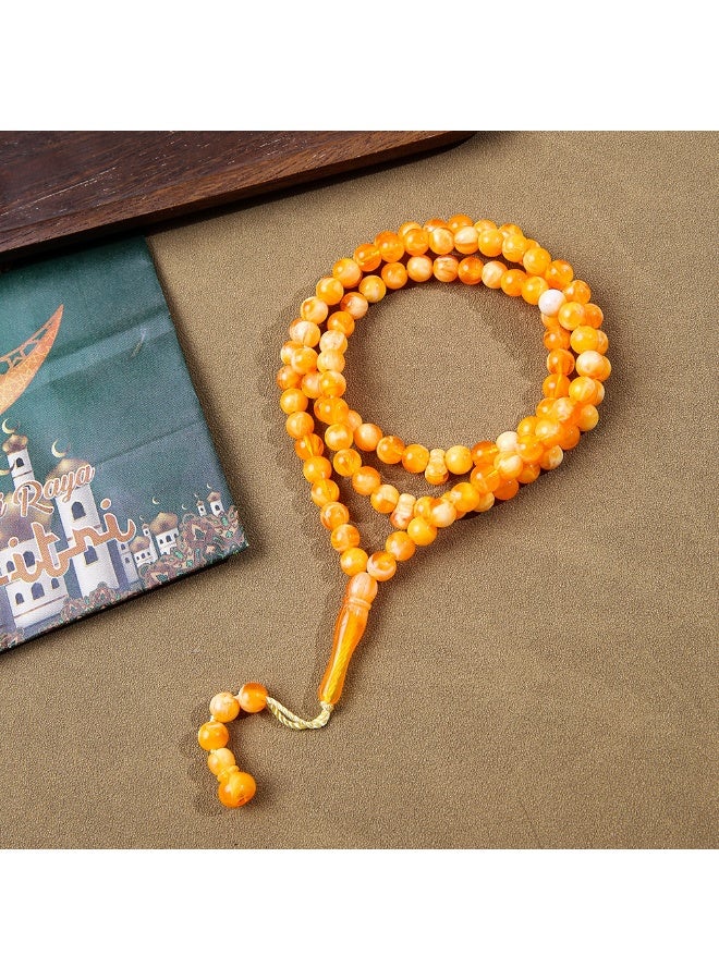 NIBEMINENT 99 Muslim Prayer Beads Orange/8mm 