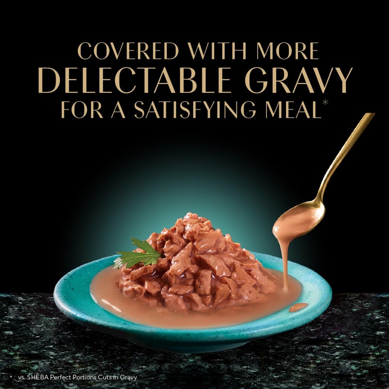 Sheba Gravy Indulgence Adult Wet Cat Food, Wet Food for Cats Salmon Entree in Extra Gravy, 2.6 oz. Twin-Pack Trays (24 Count, 48 Servings) - Image 5