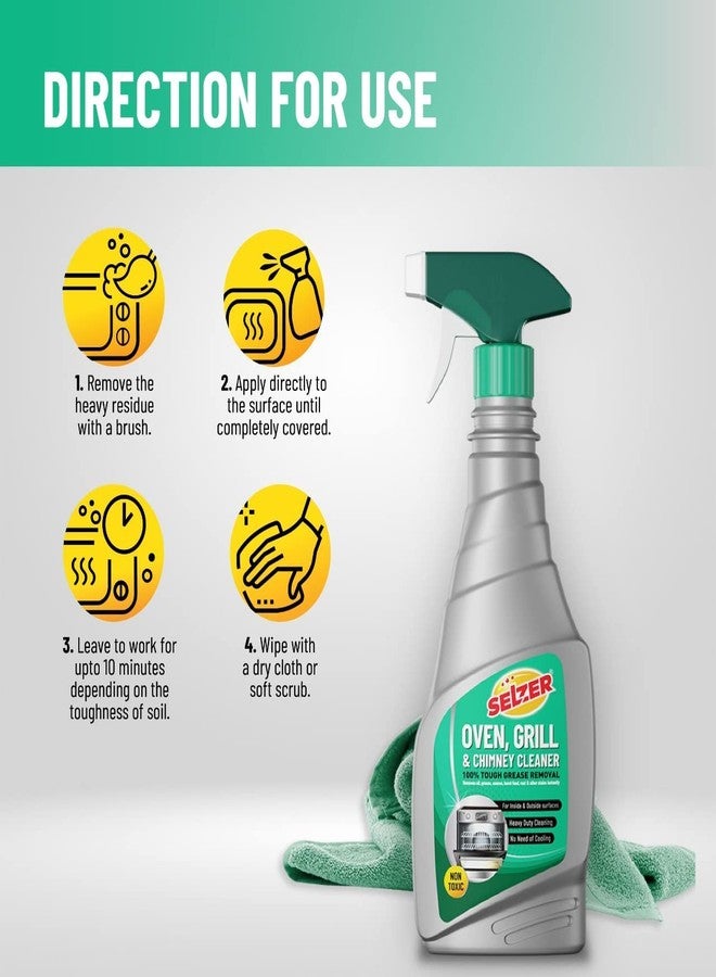 Selzer | Kitchen Cleaner | Foaming Formulation for Less Scrubbing | 500ml | Suitable for Stoves, Chimneys, Counter Tops, Appliances, Walls & Cabinets | Non Toxic & Natural - Image 4