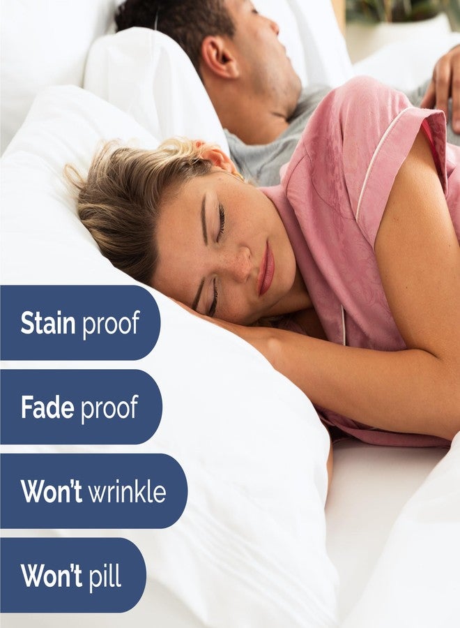 سي جي كيه إنليمتد طقم ملاءات سرير مزدوج من 3 قطع - طقم ملاءات مريح وجيد التهوية وبارد - مفروشات فاخرة مناسبة للفنادق للنساء والرجال والأطفال والمراهقين والفتيان والفتيات - جيوب عميقة، فائقة النعومة ومقاومة للتجاعيد - معتمد من Oeko-Tex - أبيض - Image 5